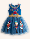 Nutcrackers Velour Tulle Appliqué Dress