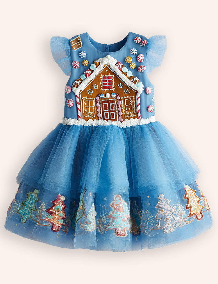 Tulle Tiered Christmas Tree Gingerbread Dress