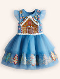 Tulle Tiered Christmas Tree Gingerbread Dress