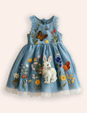 Bunny Floral Appliqué Tulle Dress