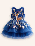 Tulle Floral Reindeer Dress