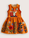 Floral Fox Appliqué Dress