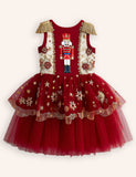 Nutcrackers Velour Tulle Appliqué Dress