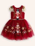Nutcrackers Velour Tulle Appliqué Dress