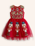 Nutcrackers Velour Tulle Appliqué Dress