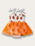 Pumpkin Printed Dress
