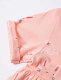 Rabbit Print Short Sleeve Dress - Mini Taylor