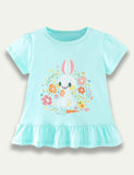 Easter Cartoon Bunny Printed T-Shirt