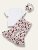 Easter Spotted Bunny Printed T-Shirt+Flared Pants - Mini Taylor