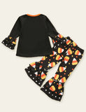 Halloween Pumpkin Appliqué Long-Sleeve Set - Mini Berni