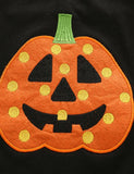 Halloween Pumpkin Appliqué Long-Sleeve Set - Mini Berni