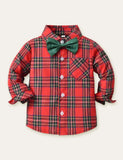 Plaid Shirt Overalls Set - Mini Taylor