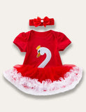 Swan Appliqué Romper Dress - Mini Taylor
