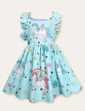 Unicorn Printed Dress - Mini Taylor