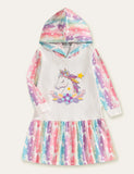 Unicorn Printed Hooded Dress